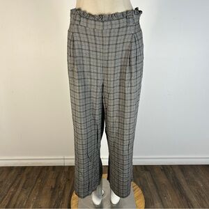 ❤️ American Eagle Outfitters Women's Gray Plaid Wide Leg Pants L